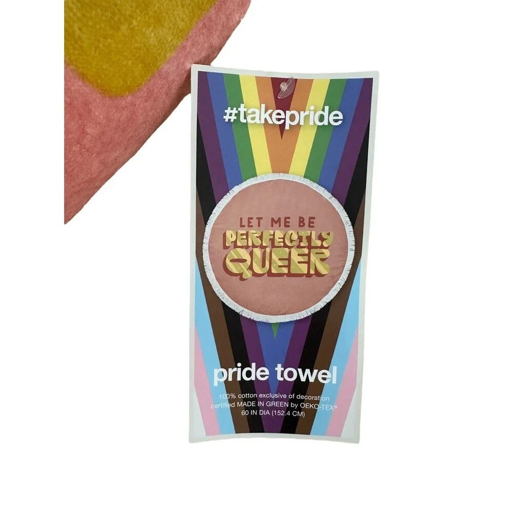 Pride Round Beach Towel 'Let Me Be Perfectly Queer